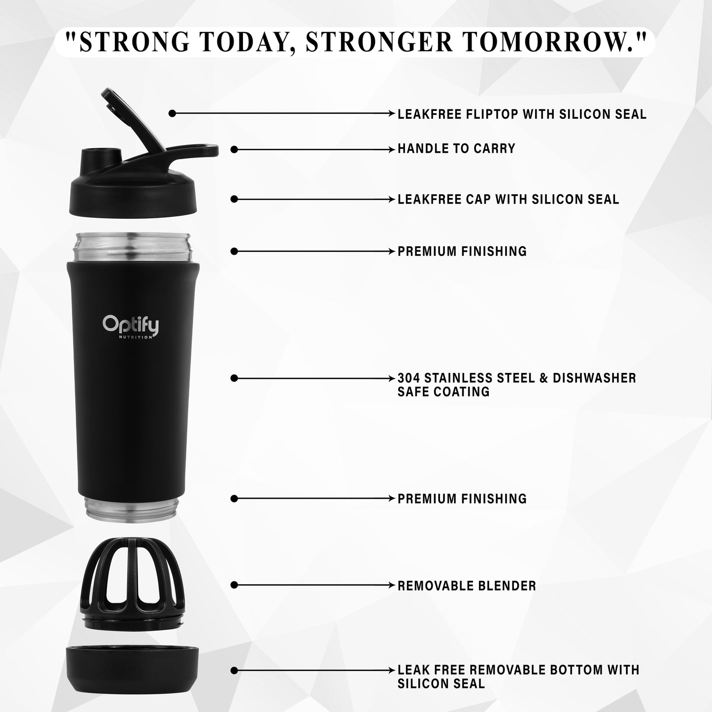Premium Steel Shaker Black