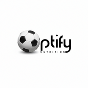 Soccer ball with 'Optify Nutrition' logo on a white background